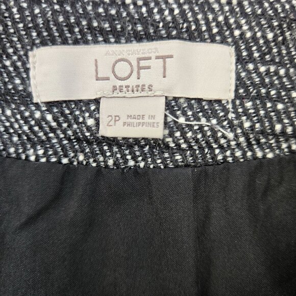 Loft Tweed Wrap Pencil Skirt with Fringe Trim Size 2 Petite - Picture 3 of 7